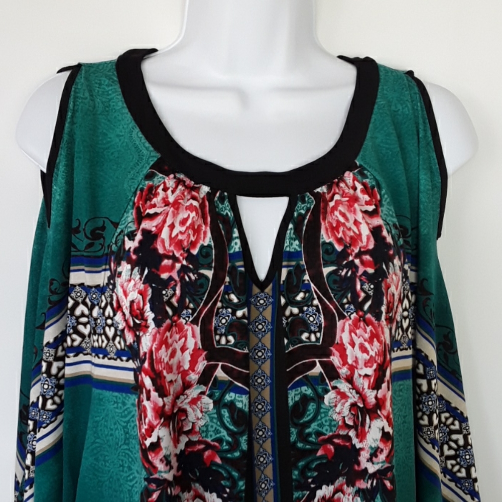 New York & Co Dolman Cold Shoulder Blouse XL - Picture 2 of 15